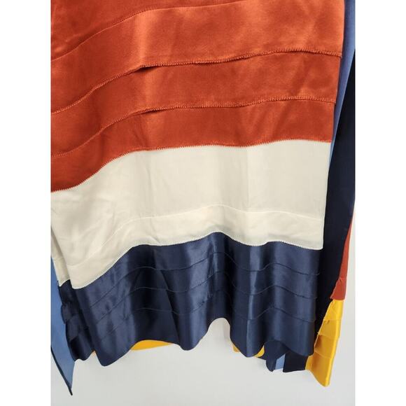 NWT Tory Burch Sasha Color-Block Silk Crepe De Chine Maxi Dress Sz 10 #2B502 - Picture 9 of 12